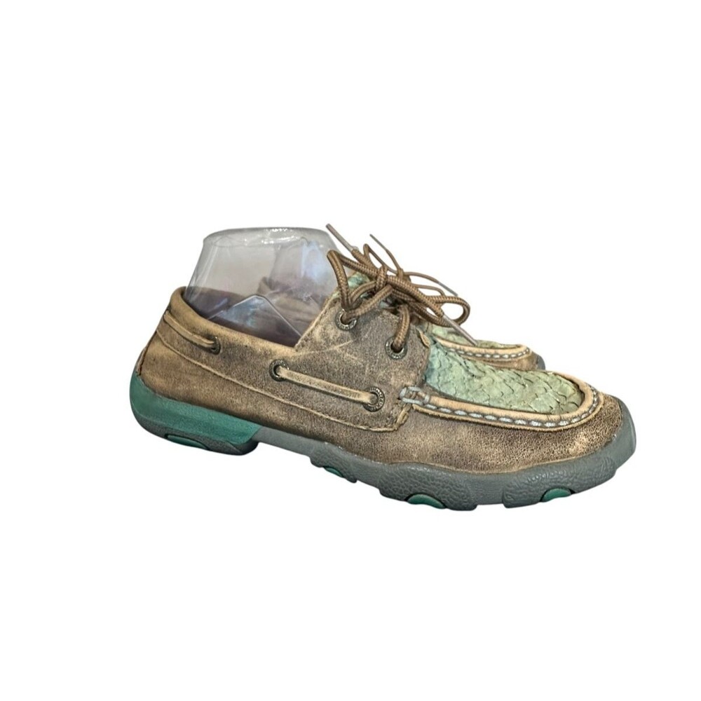 Twisted X Driving Moccasins Sneakers Shoes Womens Size 6.5 M Brown Leather